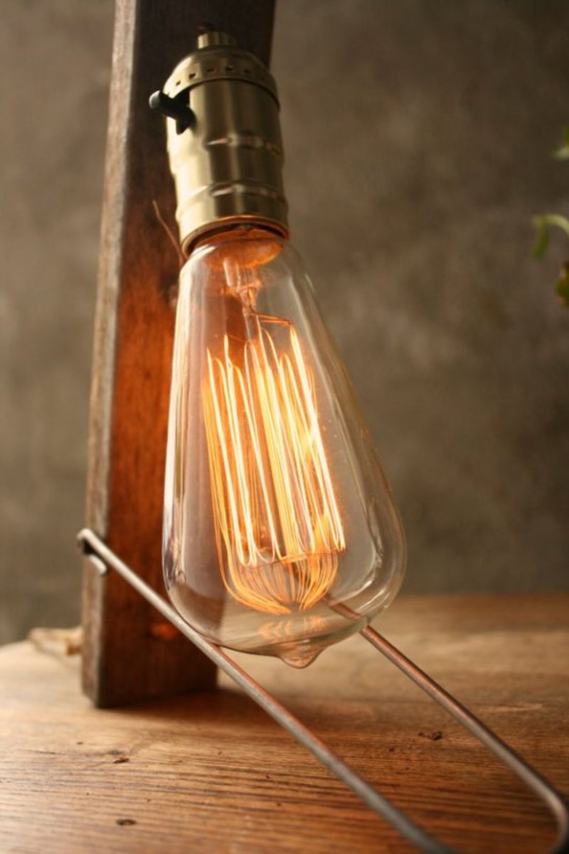 Vintage wood lamp from Luke Kelly