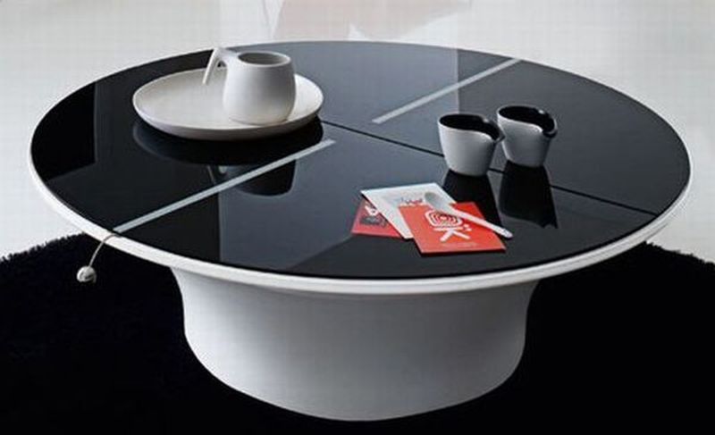 Lotto circular coffee table with storage