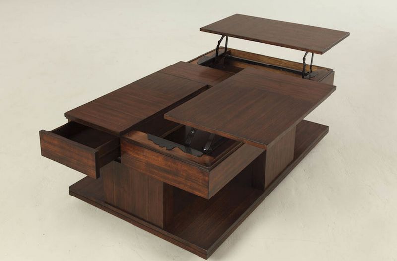 Low coffee table with hidden storage