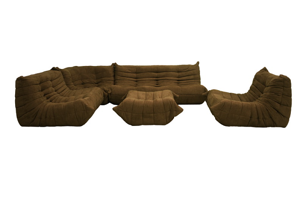 2.	Modern Brown Fabric Modular Sectional Sofa