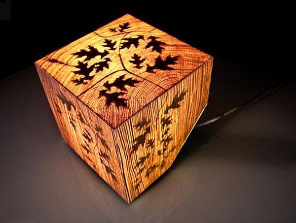 Artistic wooden lamps