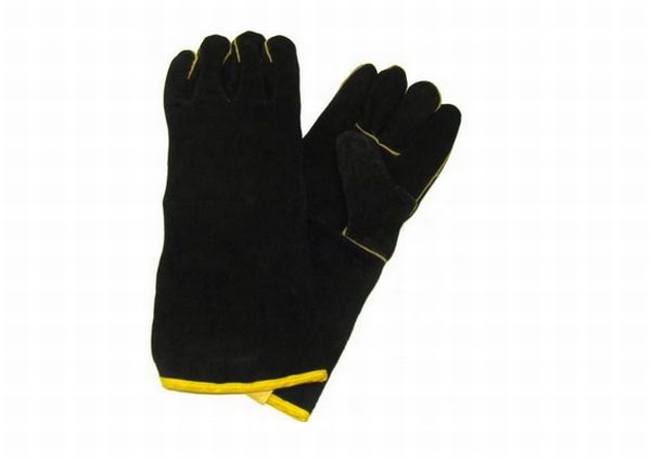 Black Leather BBQ Gloves