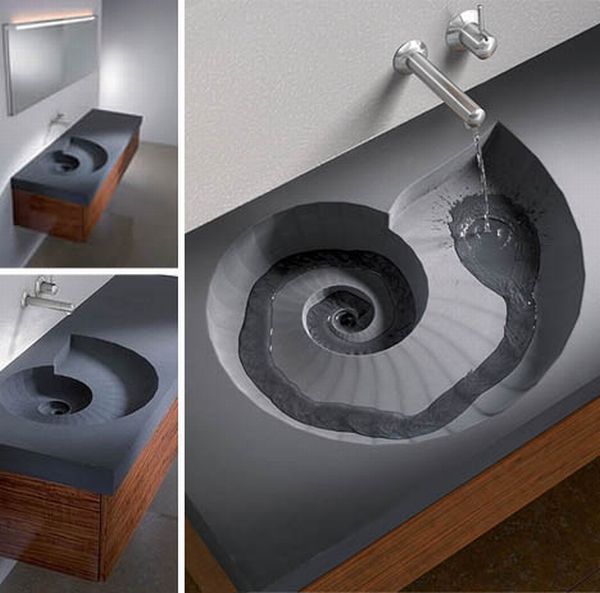 Brilliant Spiral Sink and Wash Basin Design