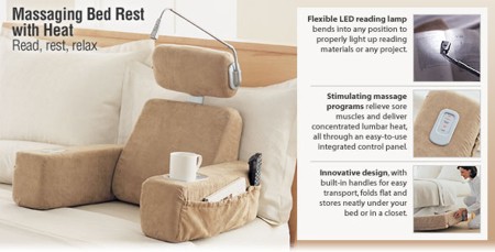 brookstone massaging bedrest pillow 2263