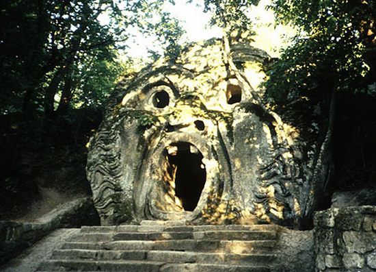 cave house with a human face