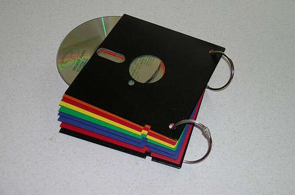 CD wallet form old floppy disc