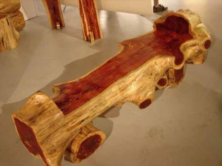cedar wood bench