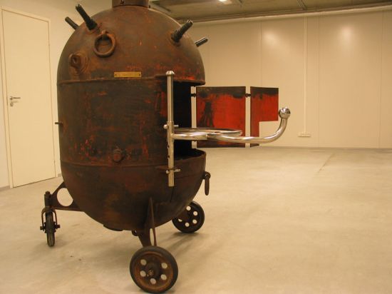 charcoal grill made of naval mine 3 52