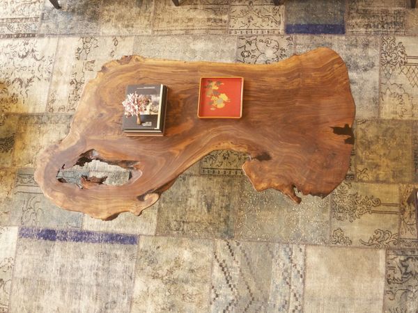 Claro Walnut and Mirror Stainless Coffee Table