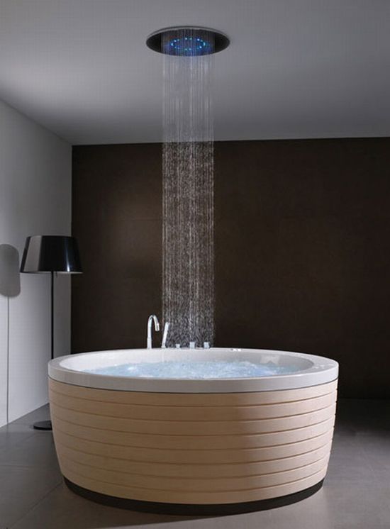 contemporary round bathtub skirt porcelanosa 1