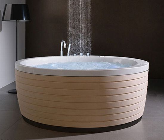contemporary round bathtub skirt porcelanosa