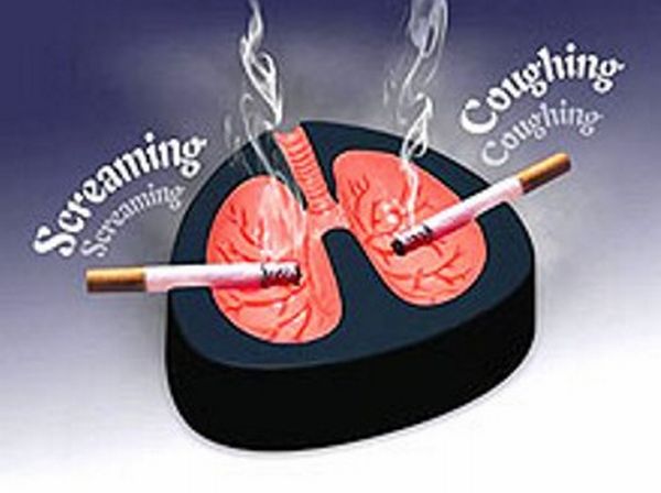 Coughing and screaming ashtray