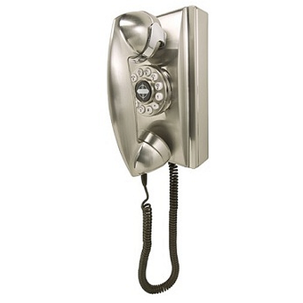 Crosley 302 Retro-inspired Brushed Chrome Wall Phone