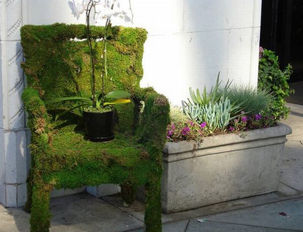 DIY moss covered chair