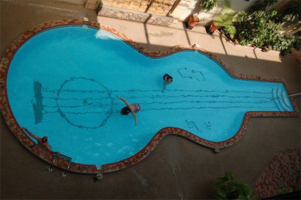 Guitar-shaped Swimming Pool