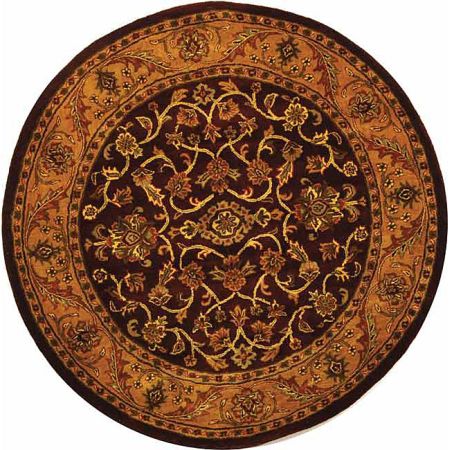 handmade taj mahal burgundy gold wool rug