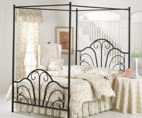 Hillsdale-Dover Canopy Bed in Textured Black