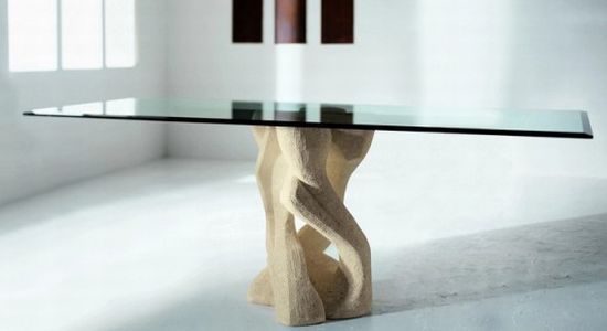 modern dining table with stone base vicenza shapes