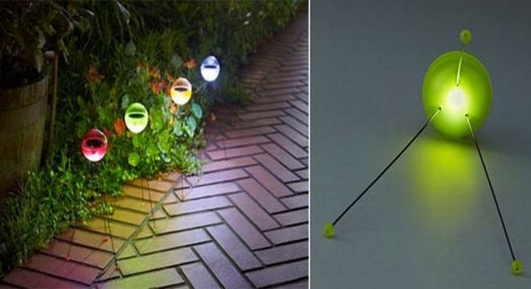 Multi-hued solar ball lights