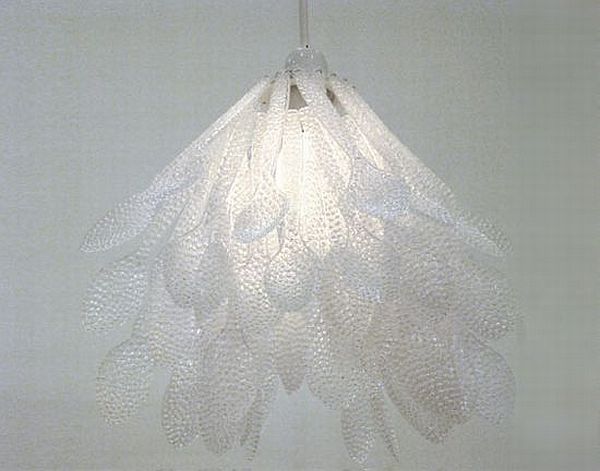 Plastic spoon chandeliers