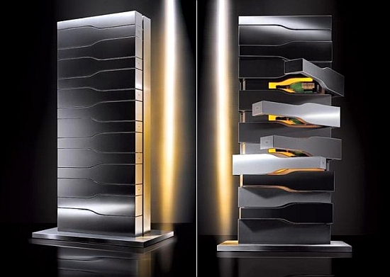 porsches futuristic champagne tower