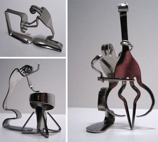 recycled folk fork art