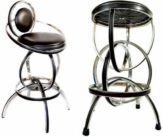 recycled leather metal stools