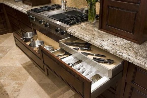 Remote controlled kitchen cabinetry