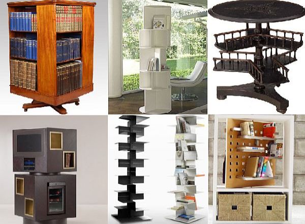 Rotating bookcase designs