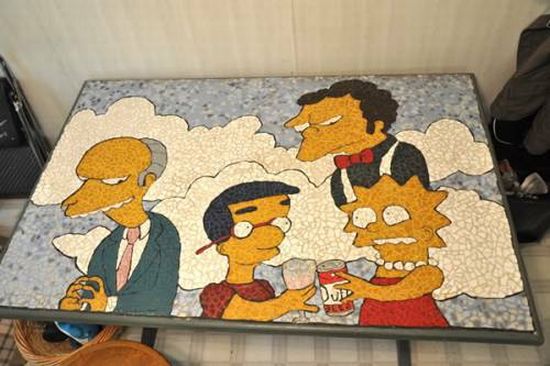 simpsons mosaic table