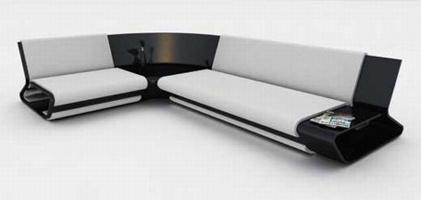 Slim modular sofa