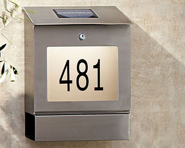 Solar House Number Display & Mailbox