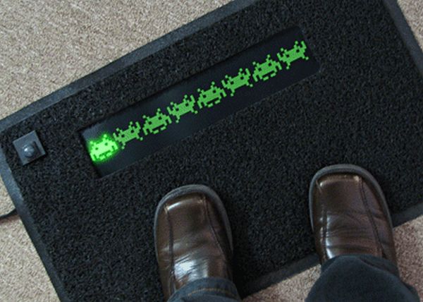 Space invaders door mat