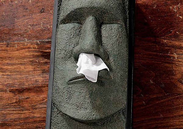 Stone Statue Tissue Box