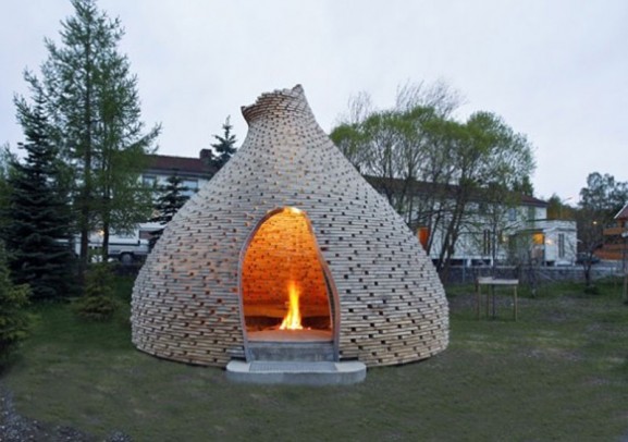 Summer outdoor fireplace furniture