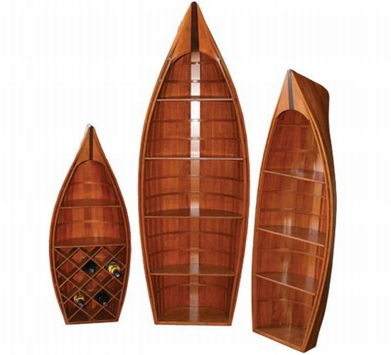 three piece canoe bookshelf