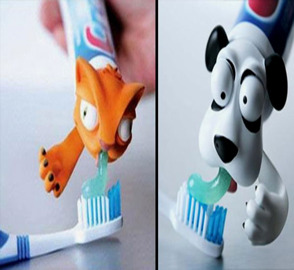 animal toothpaste head