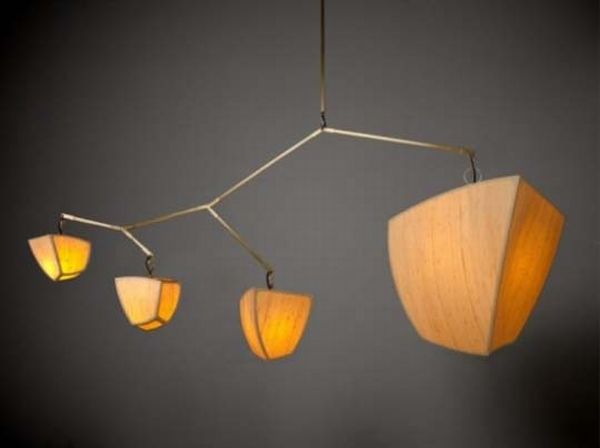 Traditional hanging lamps of bamboo