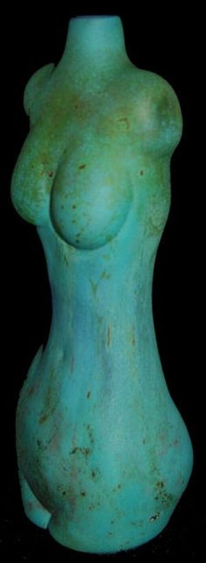 turquoise torso vase glass sculpture