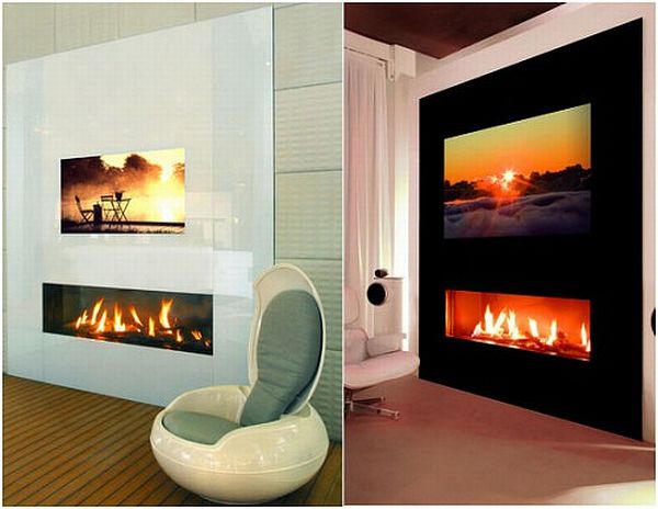 TV cabinets with fireplace