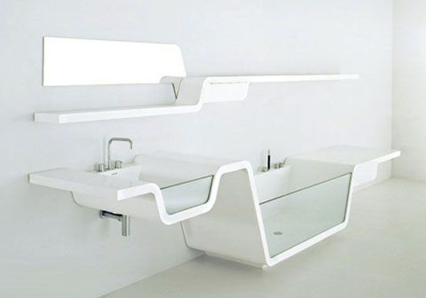 White and sleek sink design