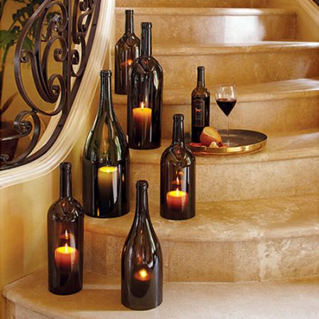 wine bottle hurricane candle holders 1