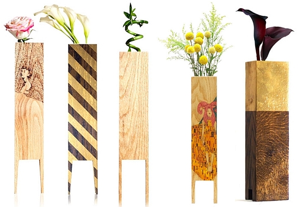 Wood Vases