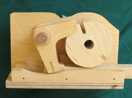 wooden combination lock back view