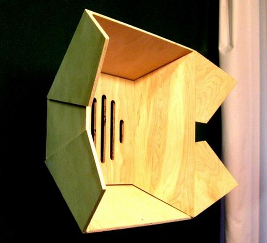 wooden origami speakers