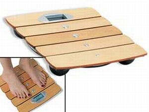 wooden bathroom scale