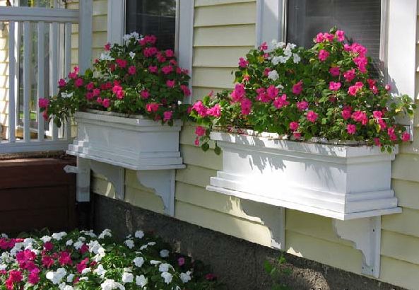 Wooden window boxes