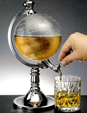 world globe liquor dispenser