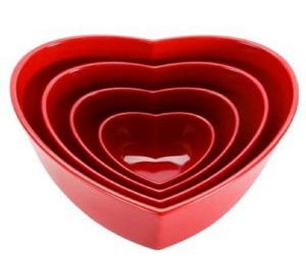 Zak Designs Amore Nested Heart Shaped Serving Bowl Set
