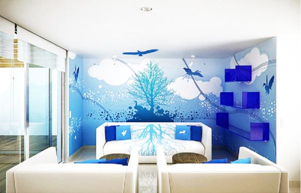 10 Super cool wall mural designs in blue - Hometone - Home Automation ...